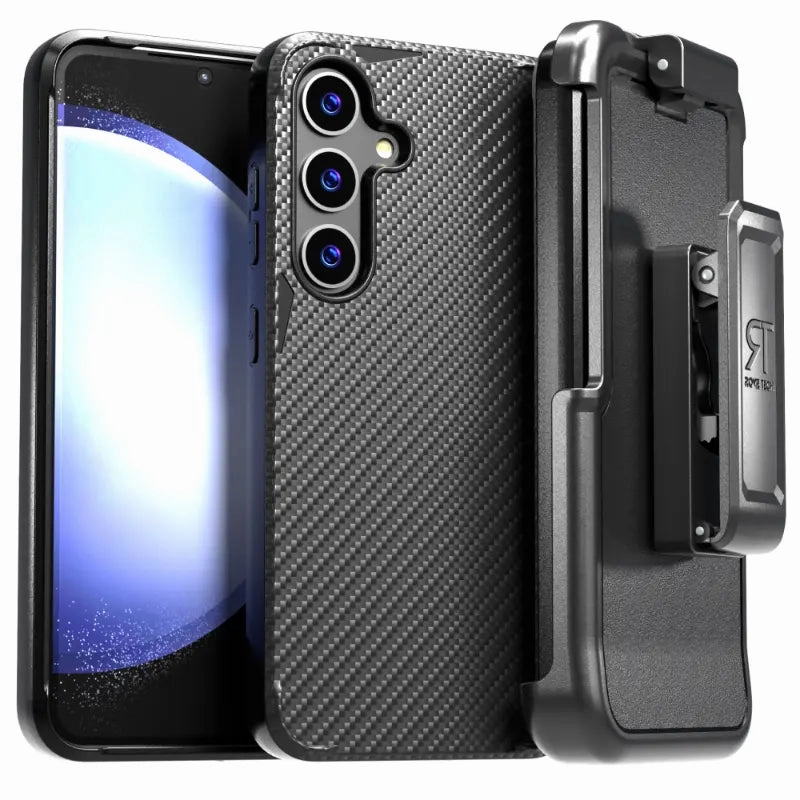 Samsung Galaxy S24 Plus (2024) Protective Shockproof Case with Belt Clip Holster Modern Pattern Layer