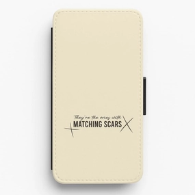 Reusable Material Fashion Statement Matching Scars Flip / Wallet Phone Case