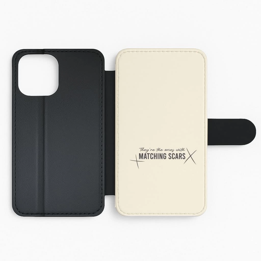 Matching Scars Flip / Wallet Phone Case Transparent Look Flexible Texture