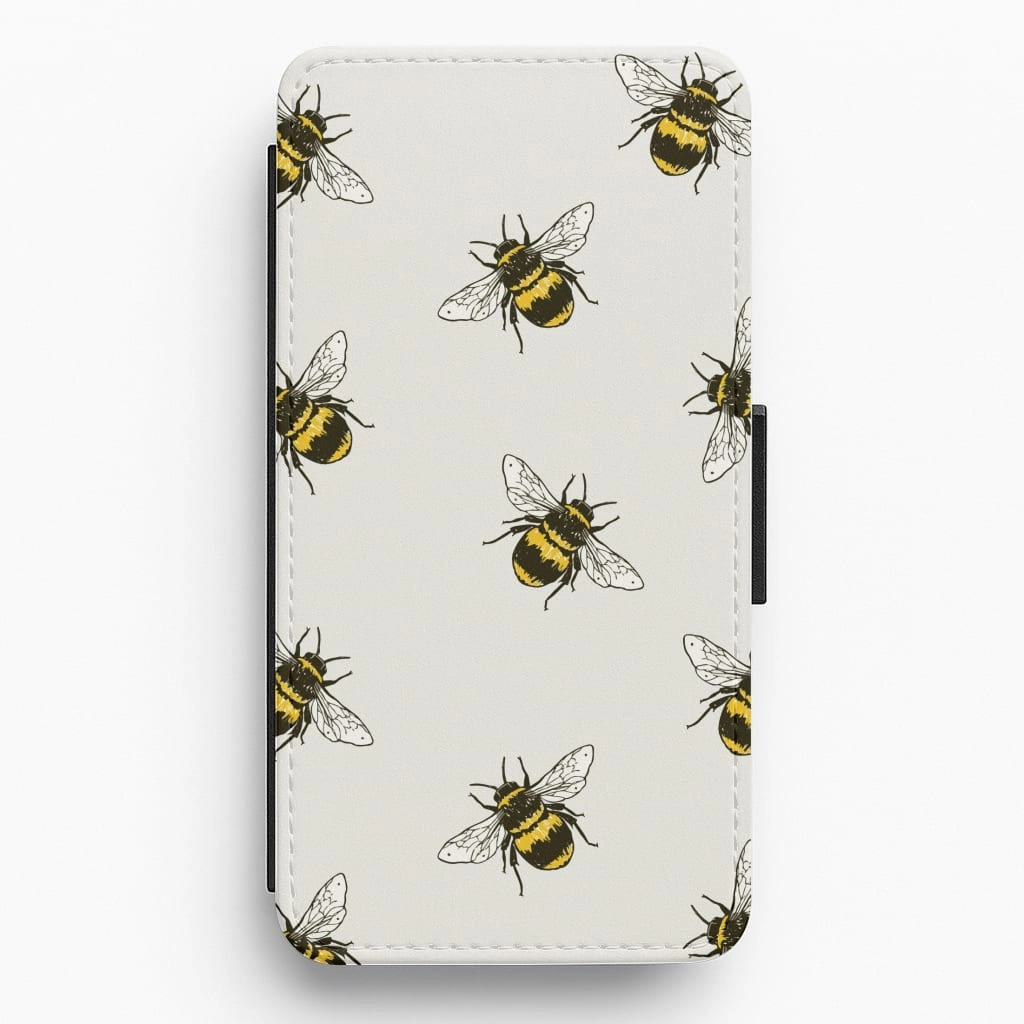 Bumblebee Pattern  Flip / Wallet Phone Case Hybrid Finish Refined Edge