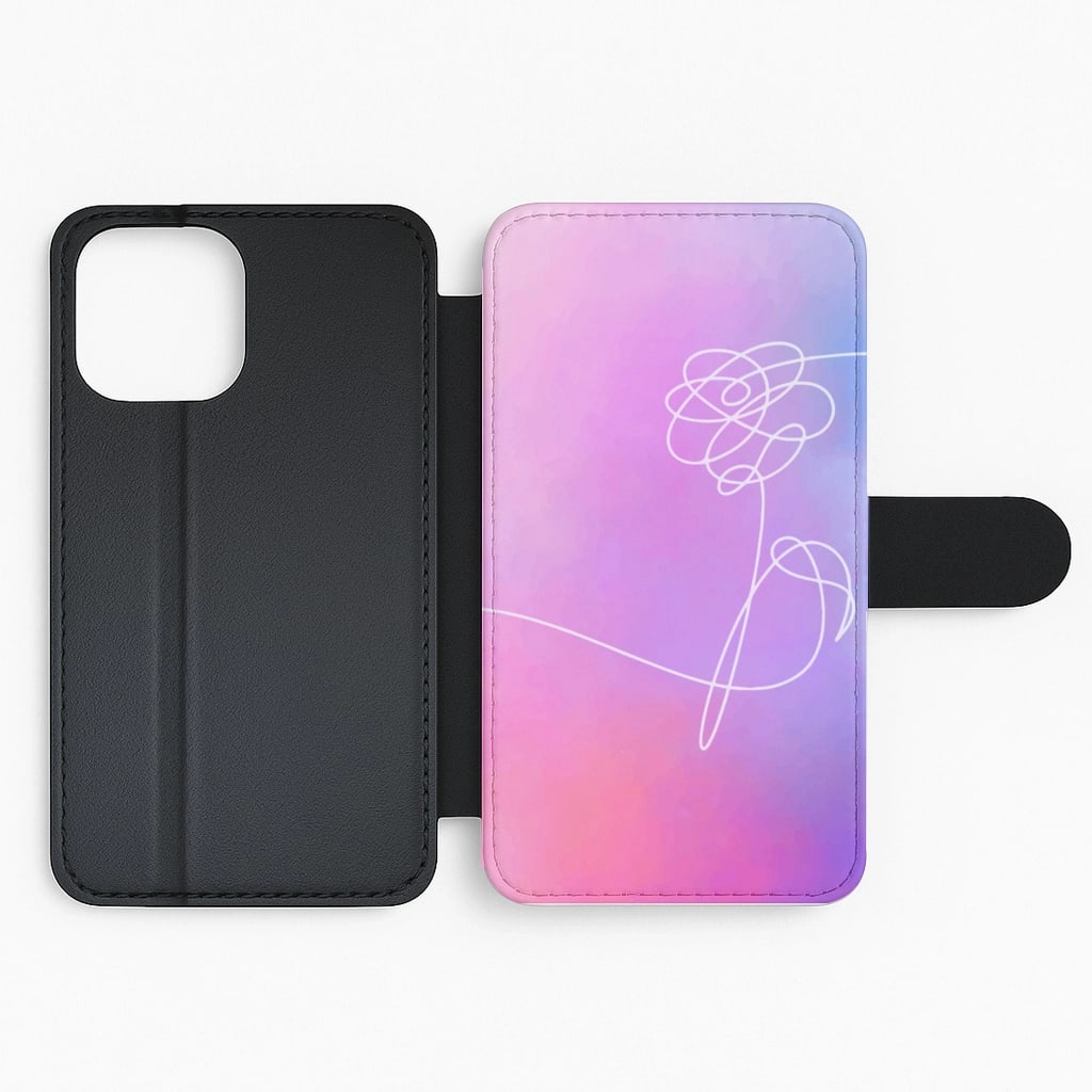 Drop Protection BTS Flower Pattern - K Pop Flip / Wallet Phone Case