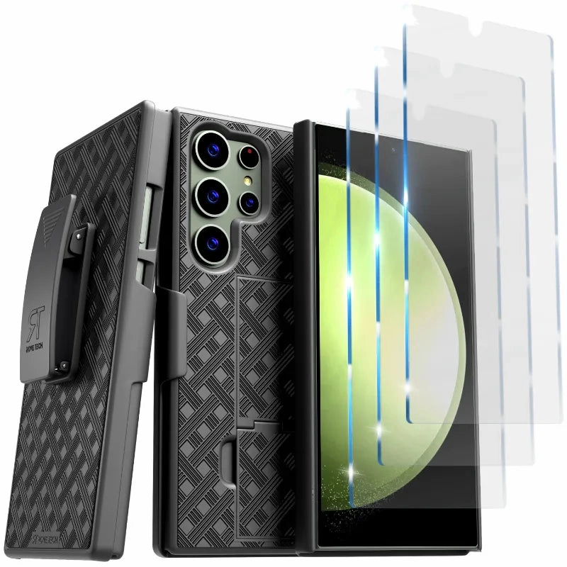 Polished Detail Hybrid Grip Finish Samsung Galaxy S24 Ultra (2024) Belt Clip Holster Phone Case