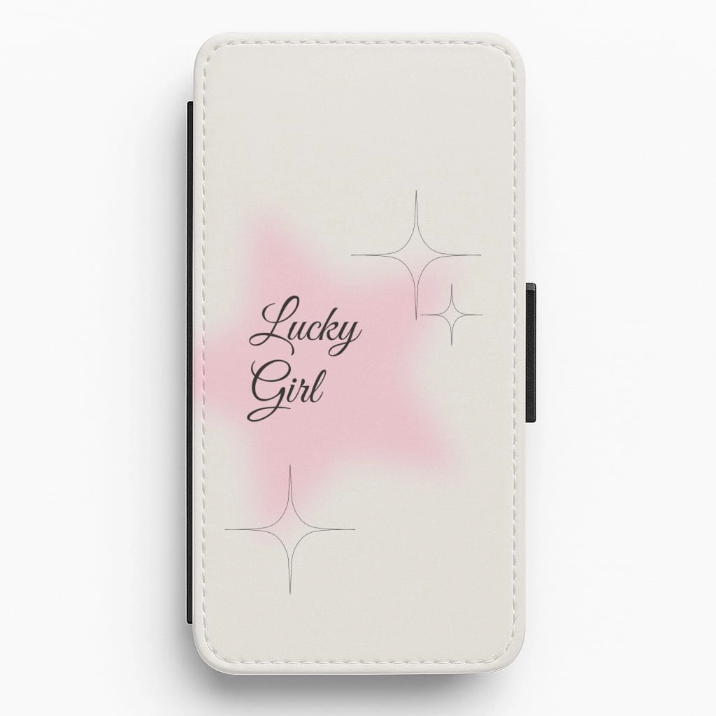 Lucky Girl - Clean Girl Aesthetic Flip / Wallet Phone Case custom design