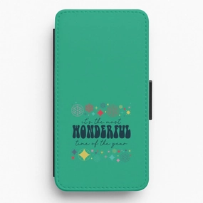 Classic Design The Most Wonderful Time Of The Year Geometric Flip / Wallet Phone Case