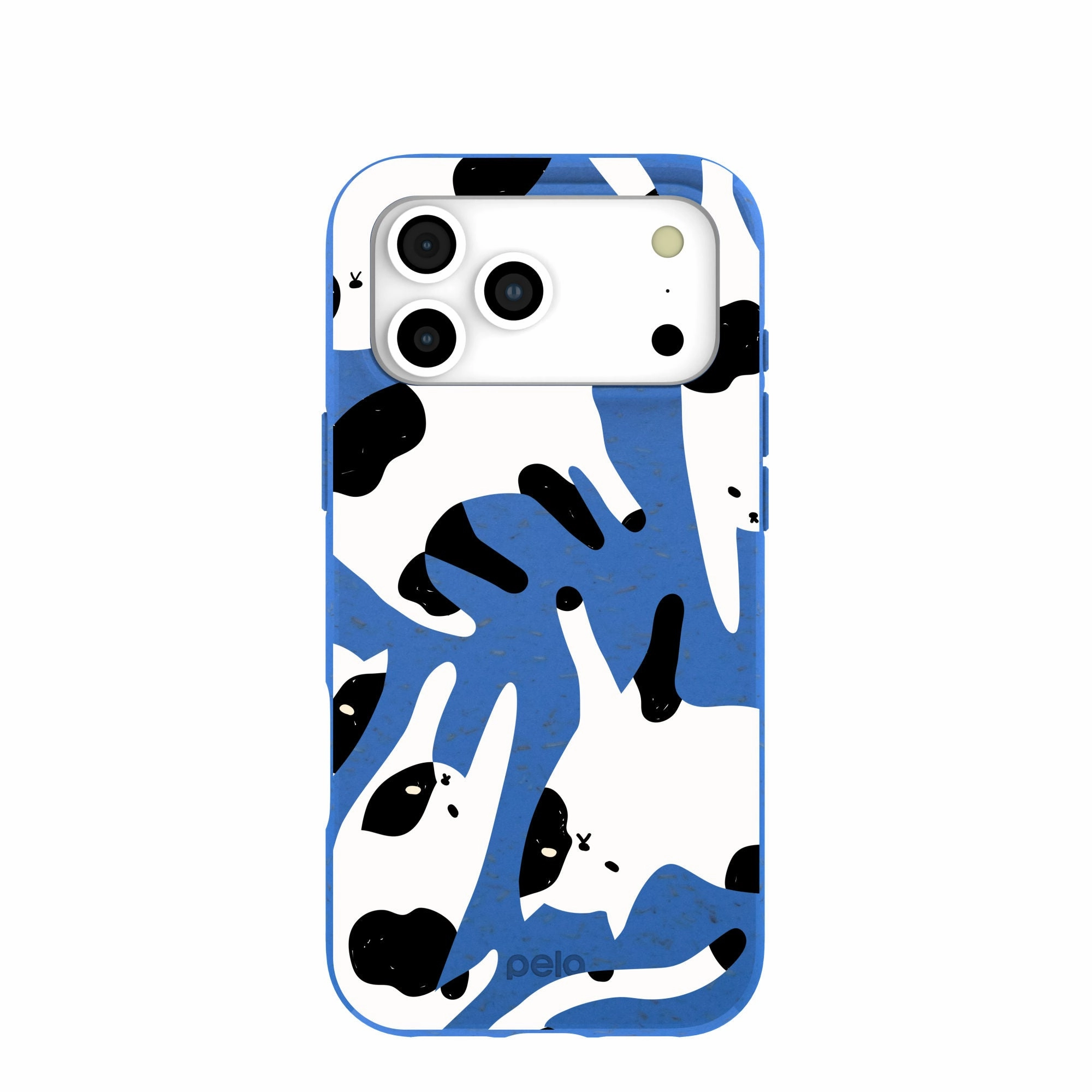 Shock Resistant Build Electric Blue Cat Cow iPhone 17 Pro Max Case