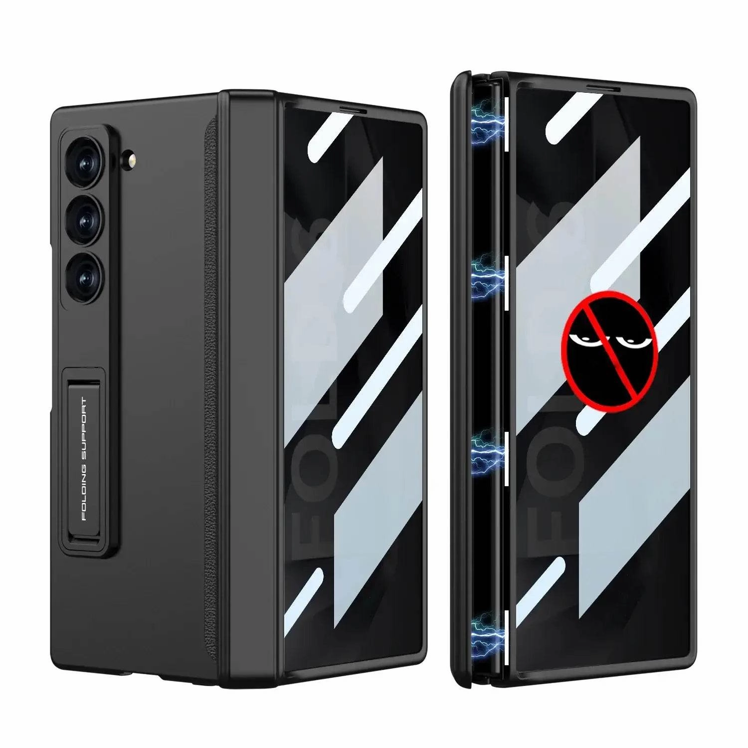 Dual Layer Modern Look Galaxy Z Fold Series Ultimate Armor Privacy Screen Case [ Anti- Spy Glass]