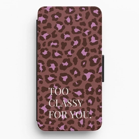 Too Classy Cheetah Print Flip / Wallet Phone Case Strong Outline