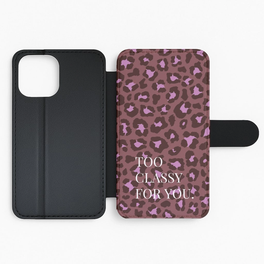 Unique Pattern Too Classy Cheetah Print Flip / Wallet Phone Case