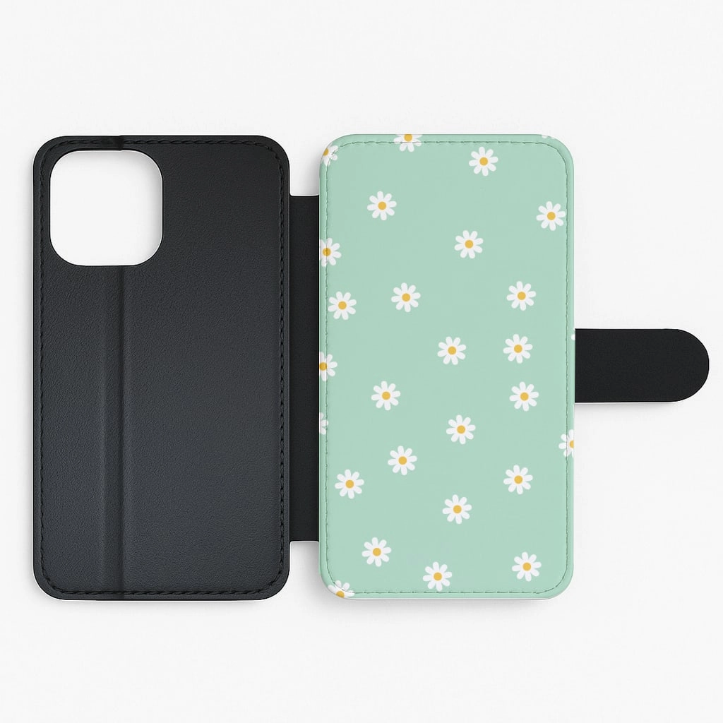 Teal Daisies Flip / Wallet Phone Case Professional Look