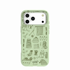 Sage Green Knit Nook iPhone 17 Pro Max Case Flexible Shell