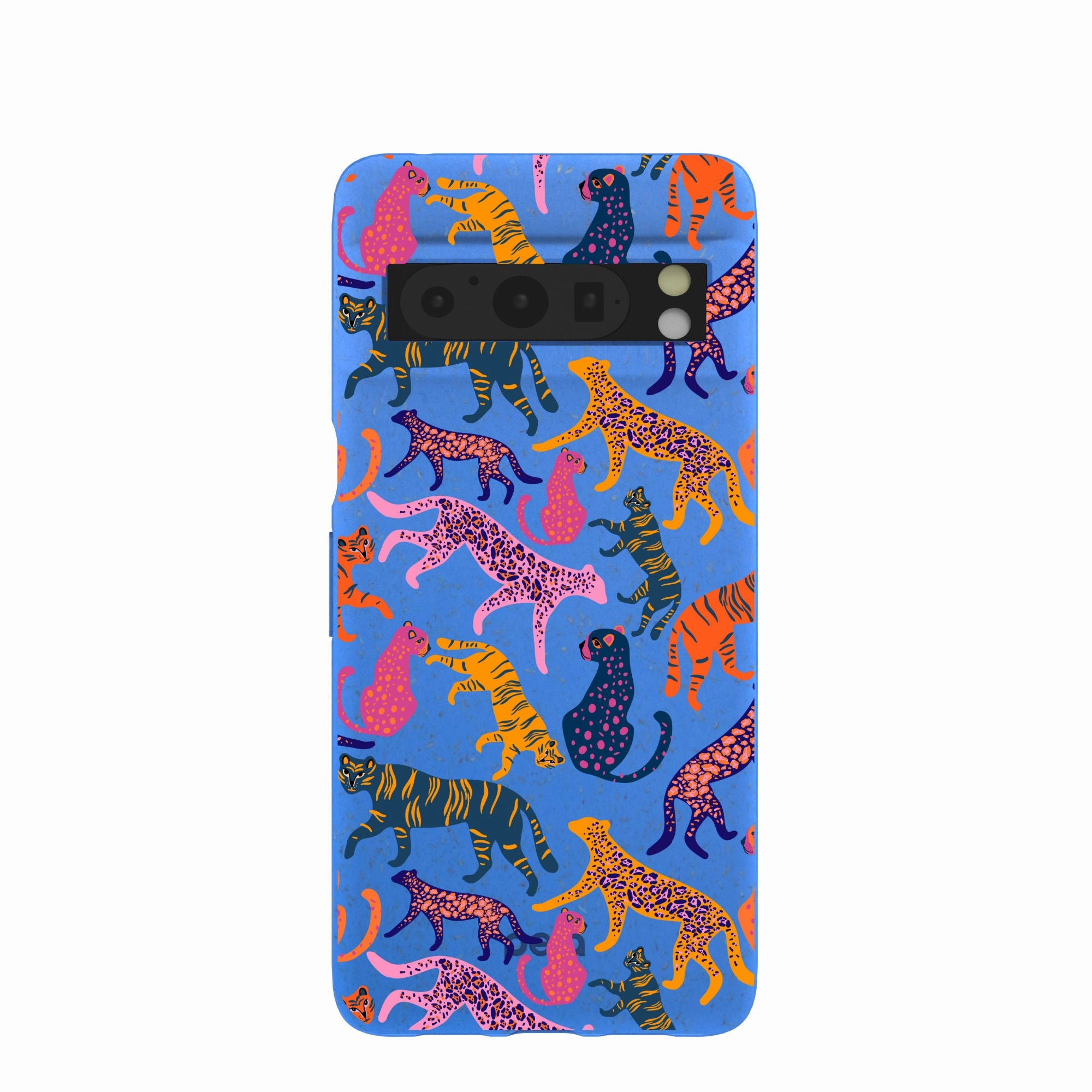 Minimalist Aesthetic Electric Blue Jungle Cat Google Pixel 8 Pro Case