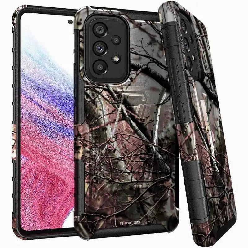 daily accessory Samsung Galaxy A53 5G Dual-Layer Holster Case with Kickstand