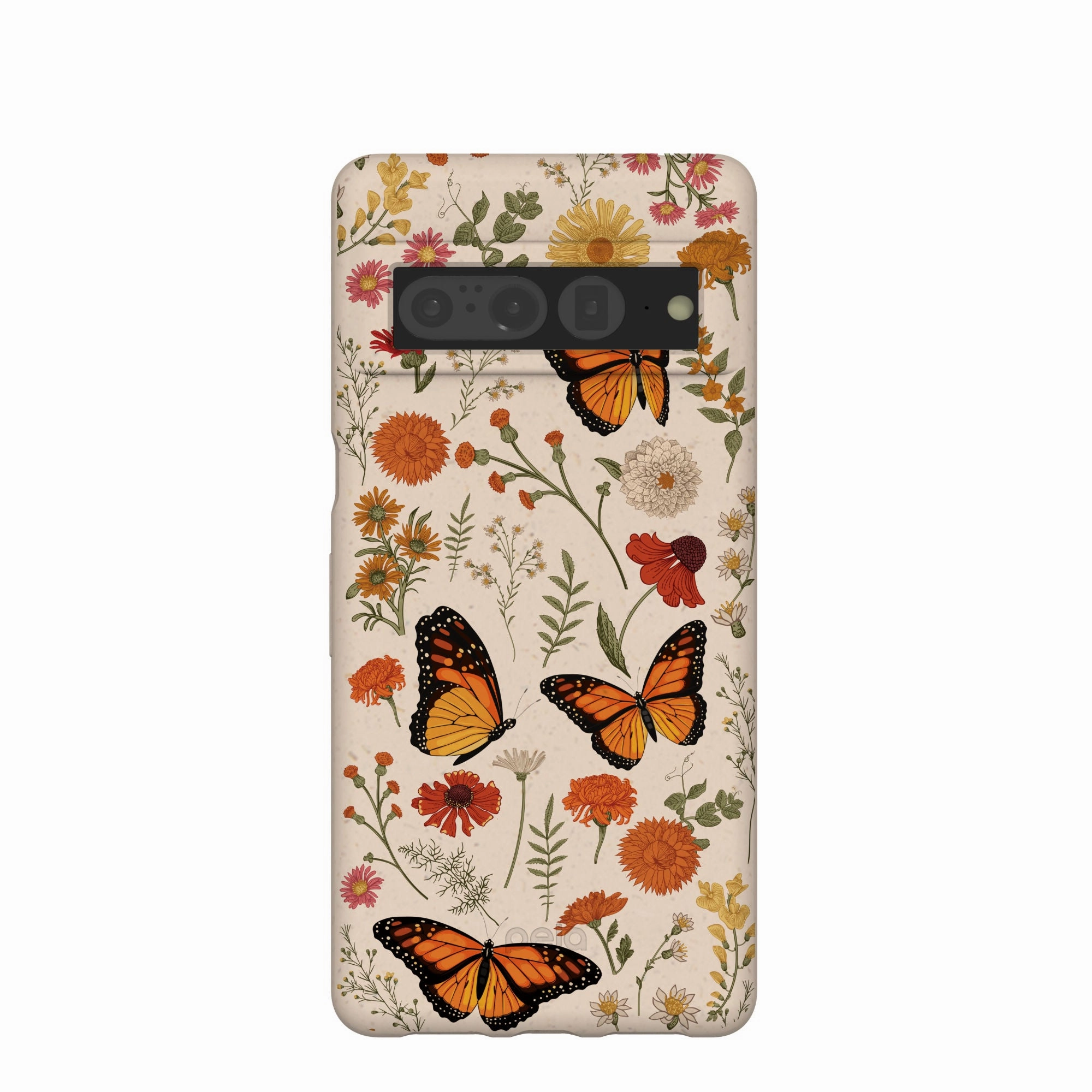 Hybrid Material Seashell Monarch Butterfly Google Pixel 7 Pro Case