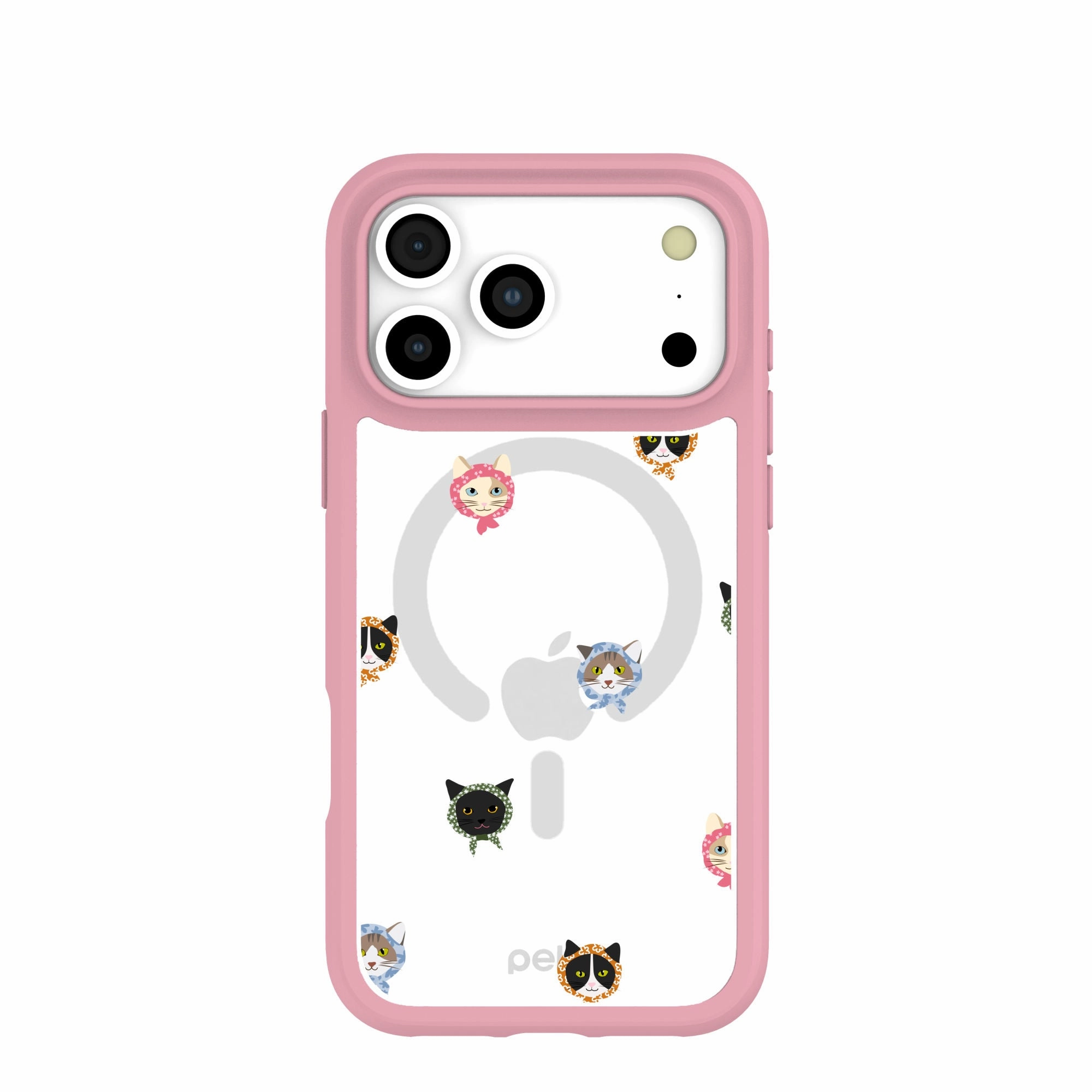 Durable Look Clear Cat Couture iPhone 17 Pro Max Case With Petal Pink Ridge (MagSafe included)