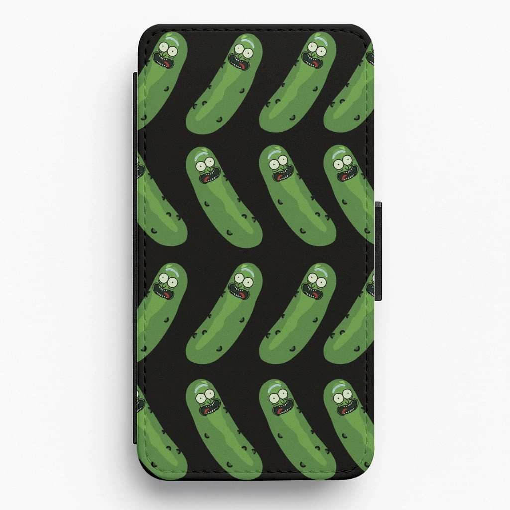 Pickle Rick Pattern - RAM Flip / Wallet Phone Case Sleek Profile