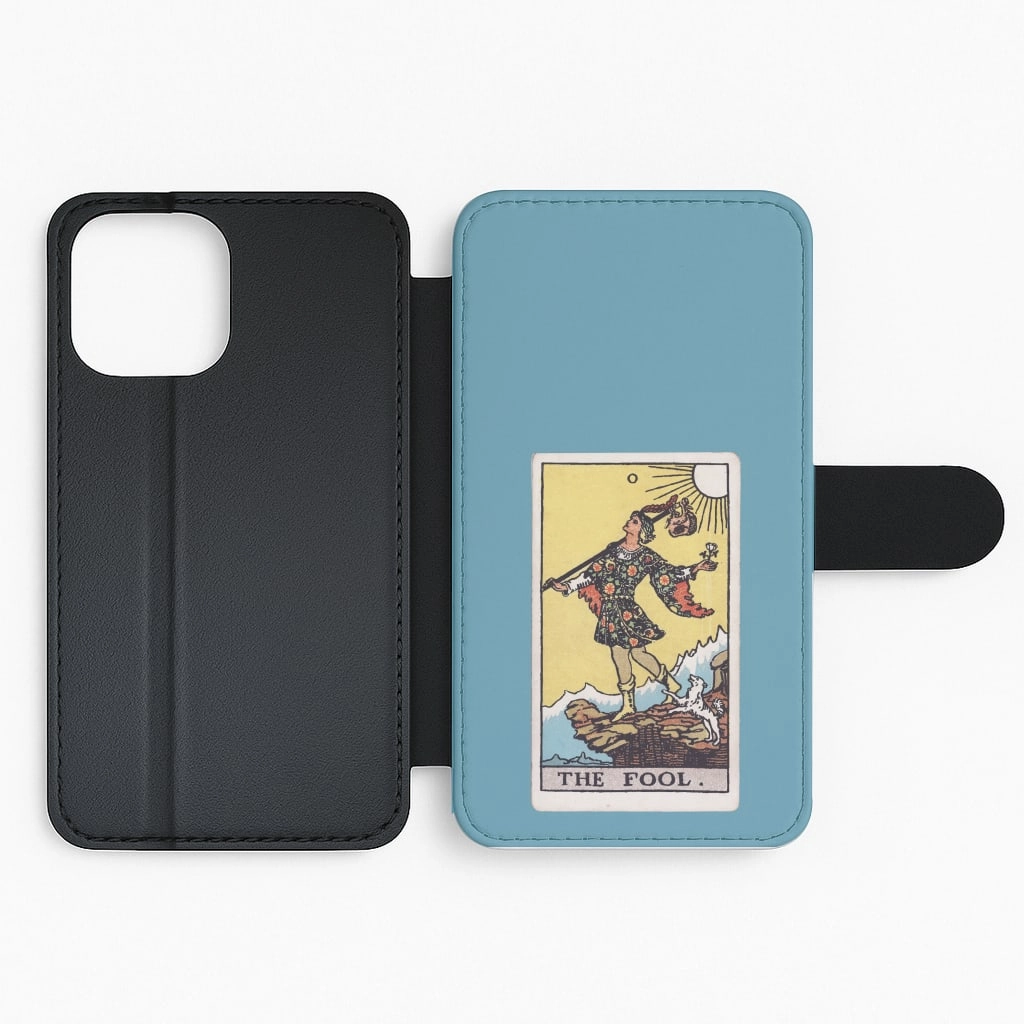 The Fool Tarot Card Flip / Wallet Phone Case Minimal Shield Texture