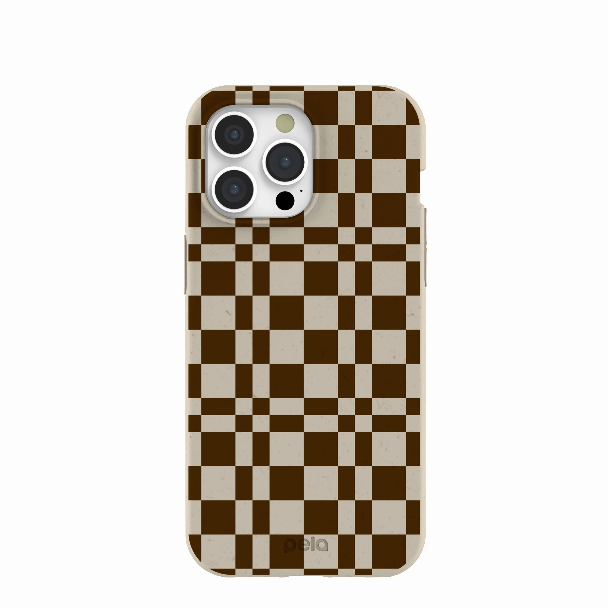 London Fog Chestnut Checkers iPhone 15 Pro Max Case Hard Edge Light Edge