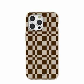 London Fog Chestnut Checkers iPhone 15 Pro Max Case Hard Edge Light Edge