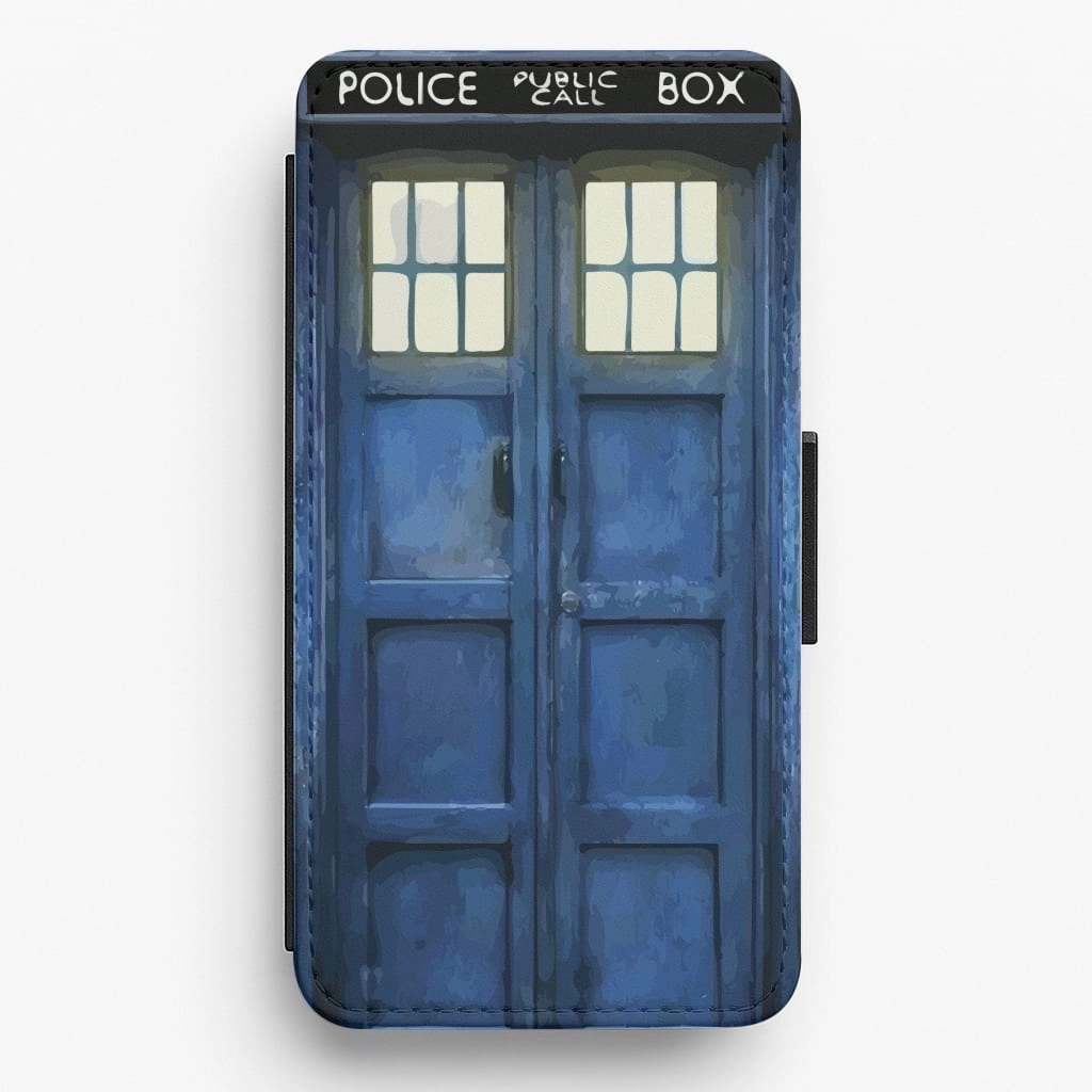 Police Box Flip / Wallet Phone Case Refined Shield Minimal Edge Design