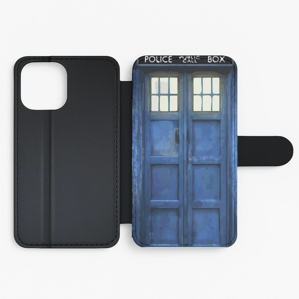 Police Box Flip / Wallet Phone Case Smooth Layer Comfort Texture Layer