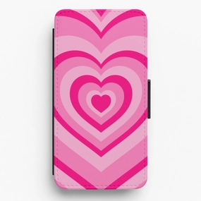 Daily Durability Pink - Colourful Hearts Flip / Wallet Phone Case