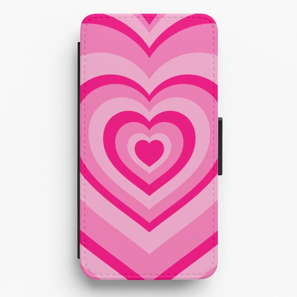 Daily Durability Pink - Colourful Hearts Flip / Wallet Phone Case