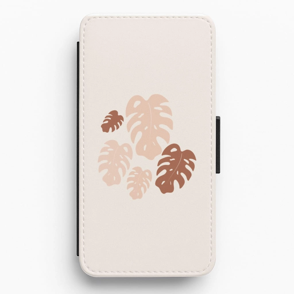 Modern Function Monstera Pattern Flip / Wallet Phone Case