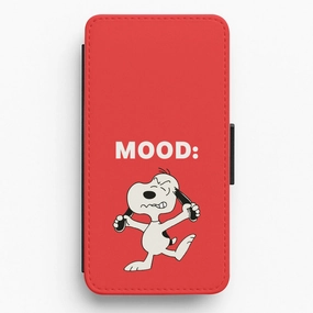 Mood Cartoon Beagle  Flip / Wallet Phone Case Durable Texture Finish Smooth Shape
