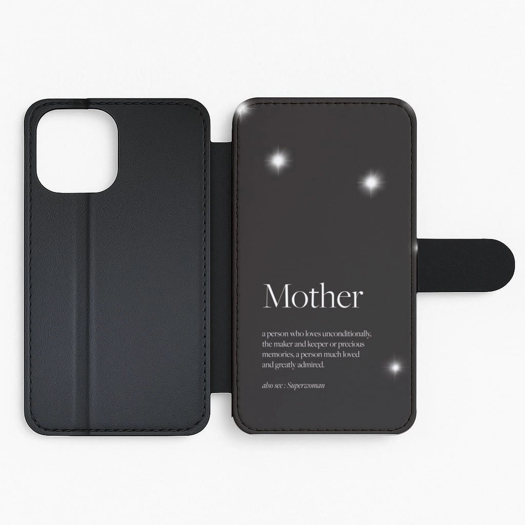 Gloss Finish Texture Slim Texture Mother Definition - Mother's Day Flip / Wallet Phone Case