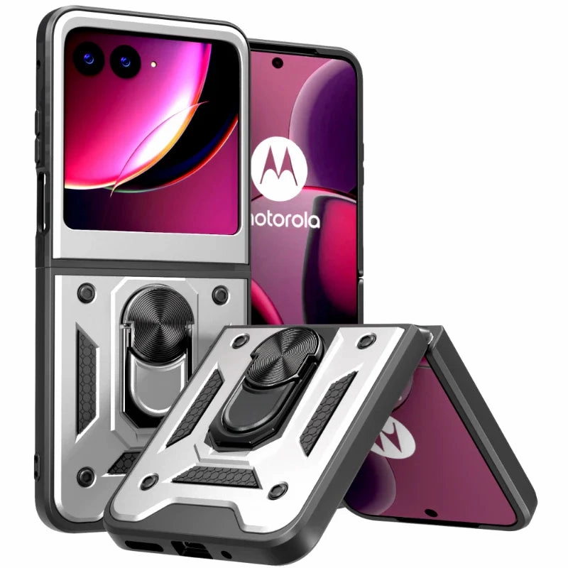 Smooth Design Premium Material Motorola Razr Plus 2023/Razr 40 Ultra Armor Case with Removable Camera Shutter