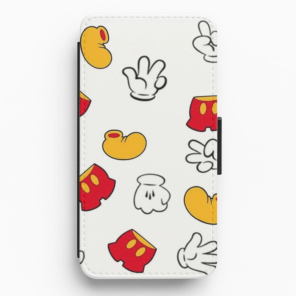 Tough Exterior Mouse Gloves, Shorts and Shoes Flip / Wallet Phone Case