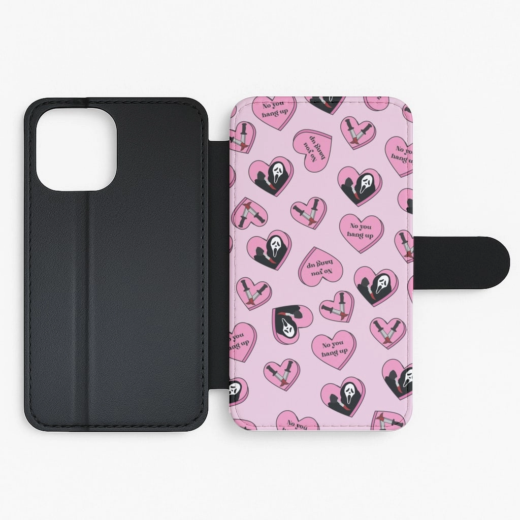 Futuristic style No You Hang Up Love Hearts Flip / Wallet Phone Case