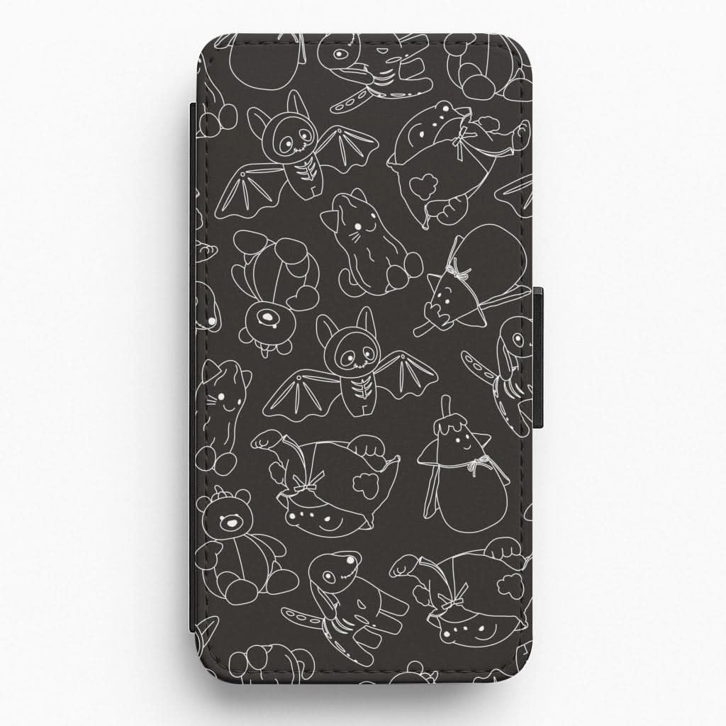 Halloween Plushies Pattern II - Halloween Flip / Wallet Phone Case Soft Protection Layer