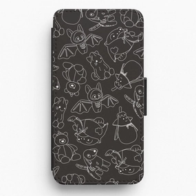 Halloween Plushies Pattern II - Halloween Flip / Wallet Phone Case Soft Protection Layer