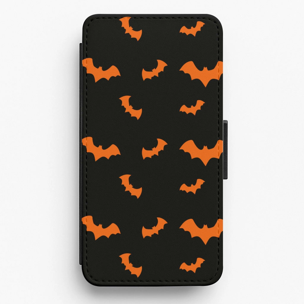 Orange Bat Flip / Wallet Phone Case Sleek Profile