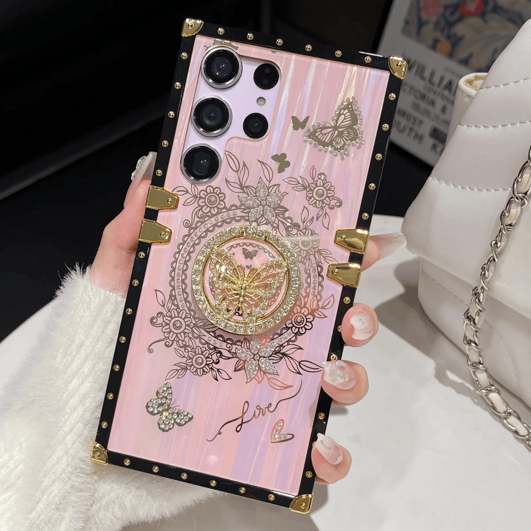Durable Build Slim Edge Ornate Butterfly Blossom Luxe Case - Samsung