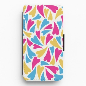 Pansexual Hearts - Pride Flip / Wallet Phone Case Comfort Detail Classic Touch