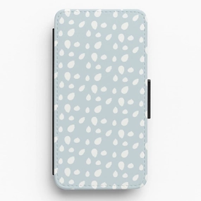 Pastel Blue Dots Flip / Wallet Phone Case Soft Frame