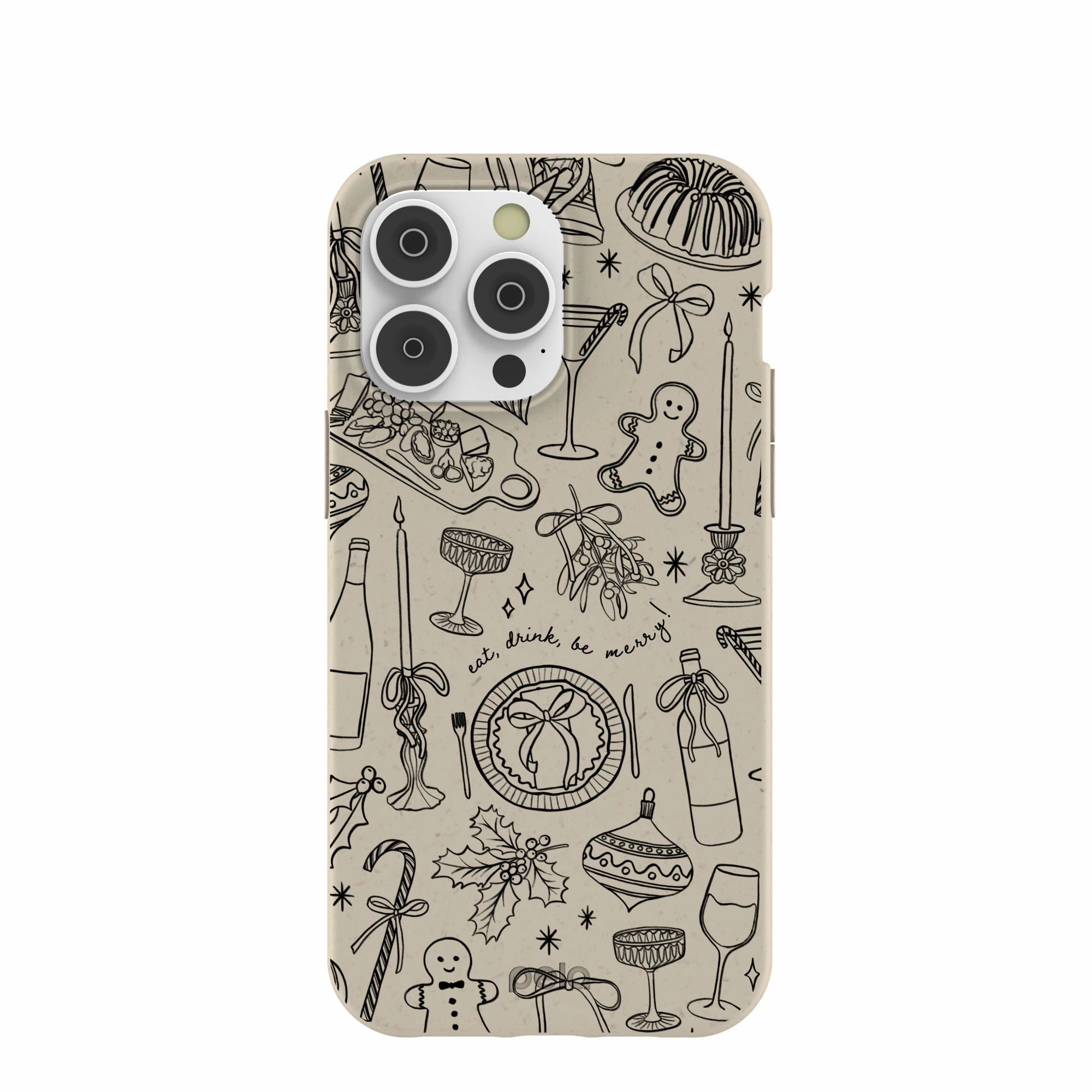 Durable Build Texture Rugged Edge Texture London Fog Holiday Dinner Party iPhone 14 Pro Max Case