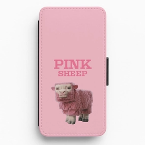 Pink Sheep Flip / Wallet Phone Case Clear View Hybrid Frame