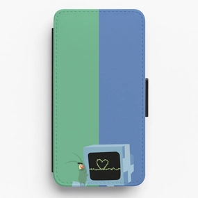 Colorful Finish High Quality Plankton And Karen Flip / Wallet Phone Case