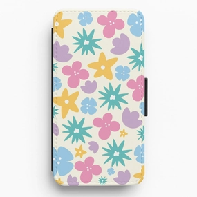 Playful Flowers - Floral Patterns Flip / Wallet Phone Case High protection Polished Finish Texture
