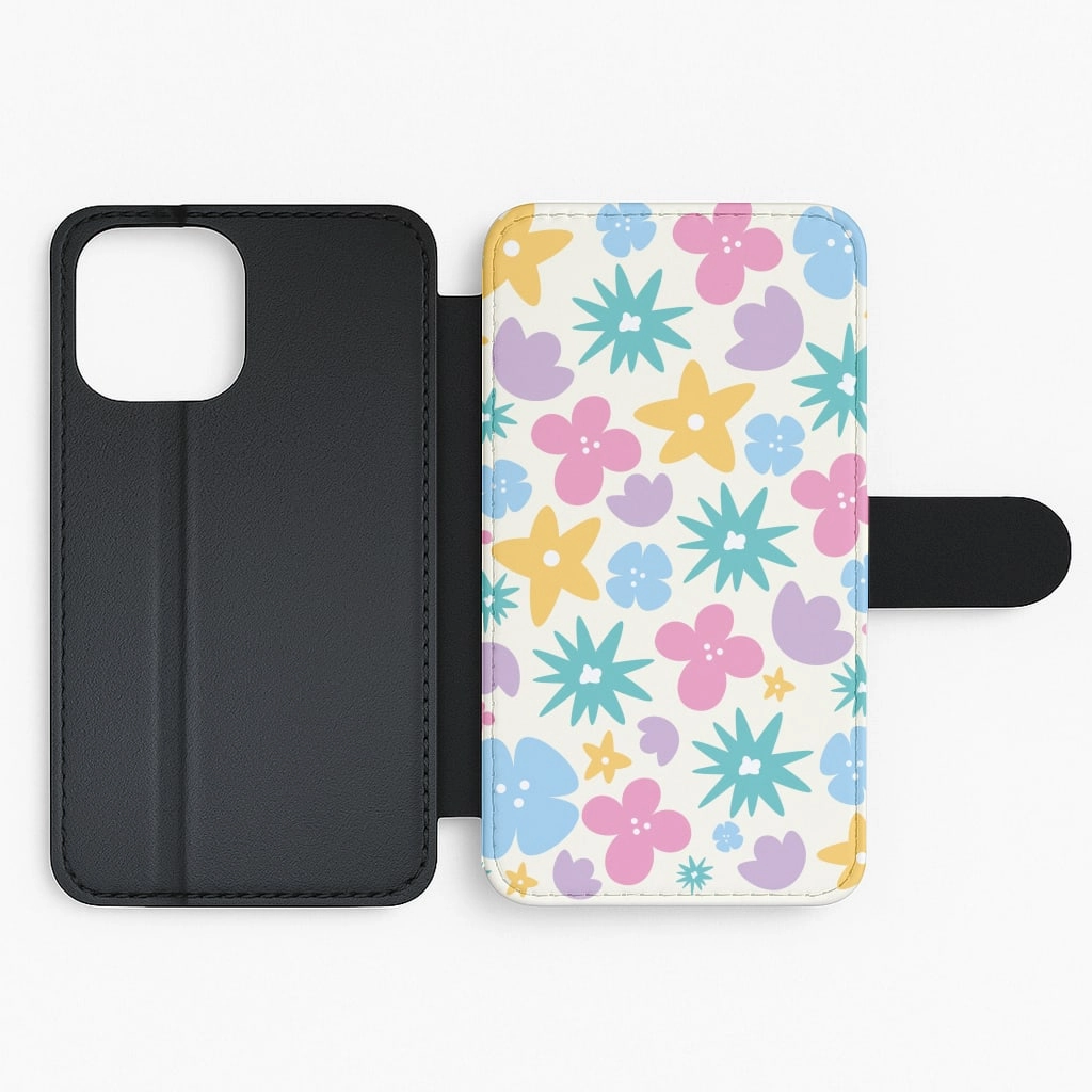 Playful Flowers - Floral Patterns Flip / Wallet Phone Case Long Lasting