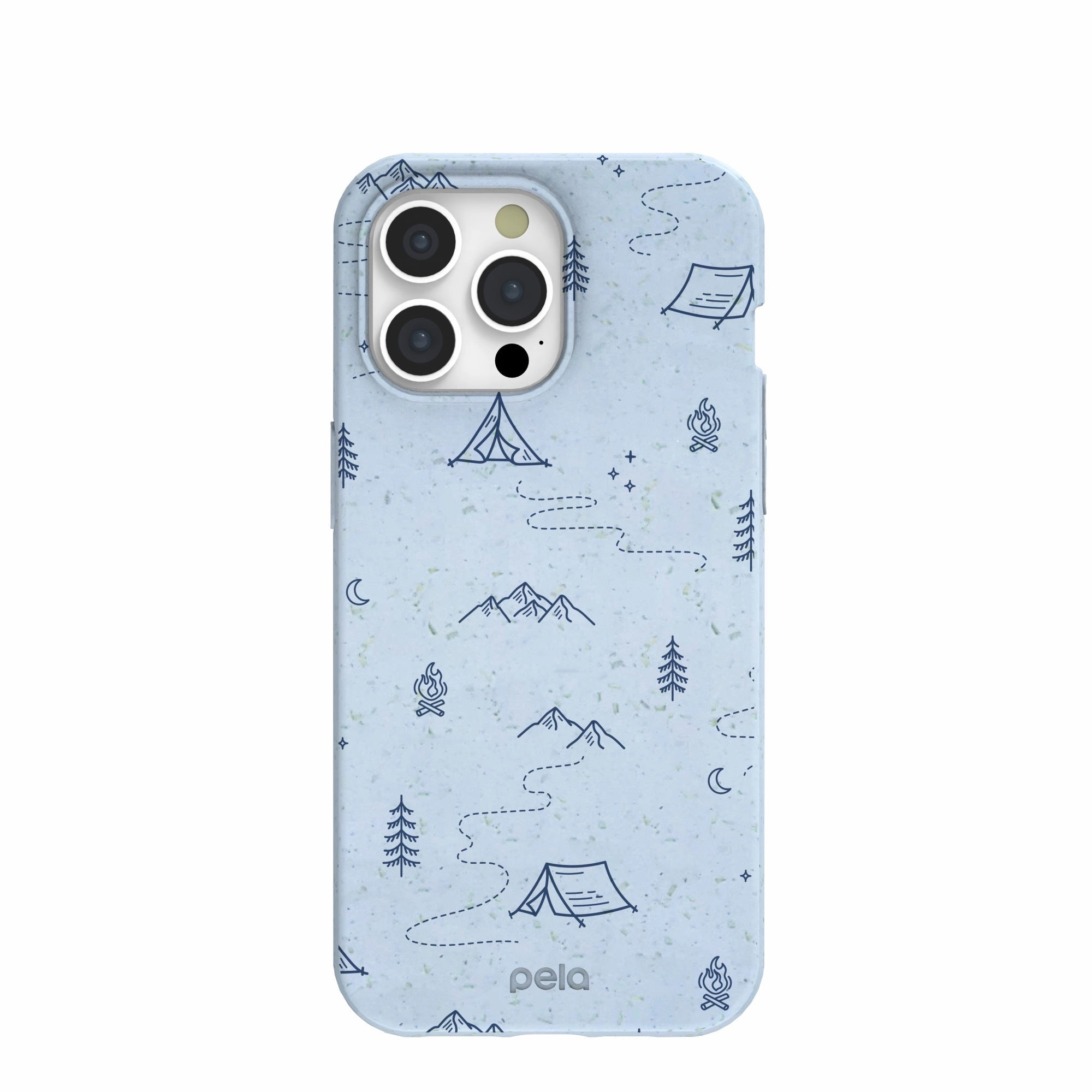 Powder Blue Camp Nights iPhone 15 Pro Max Case Protective Touch Soft Surface Layer