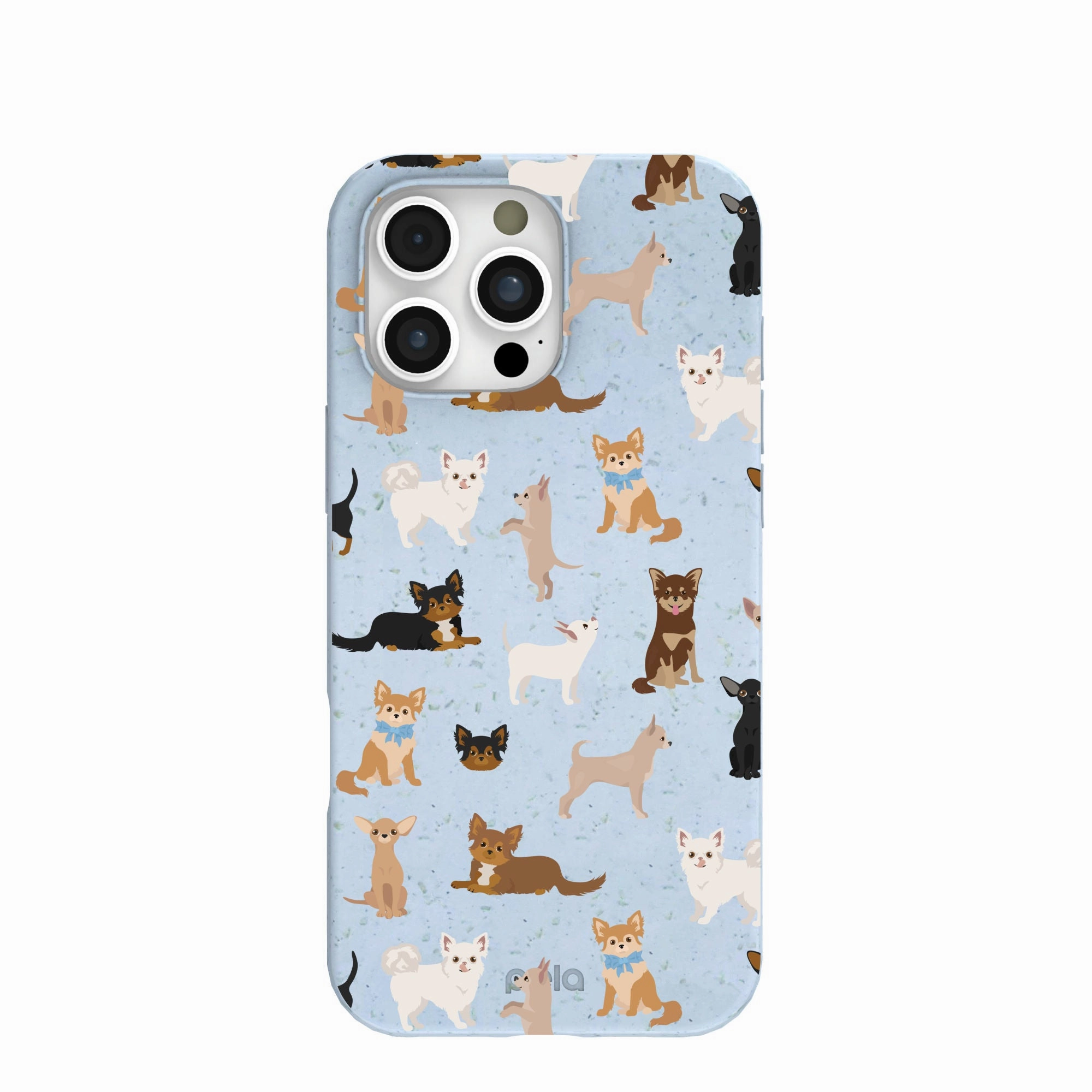 Powder Blue Chihuahua Charms iPhone 16 Pro Max Case Slim Profiled