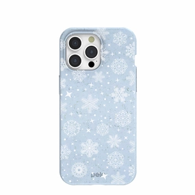 Powder Blue Let it Snow iPhone 15 Pro Max Case Transparent Edge