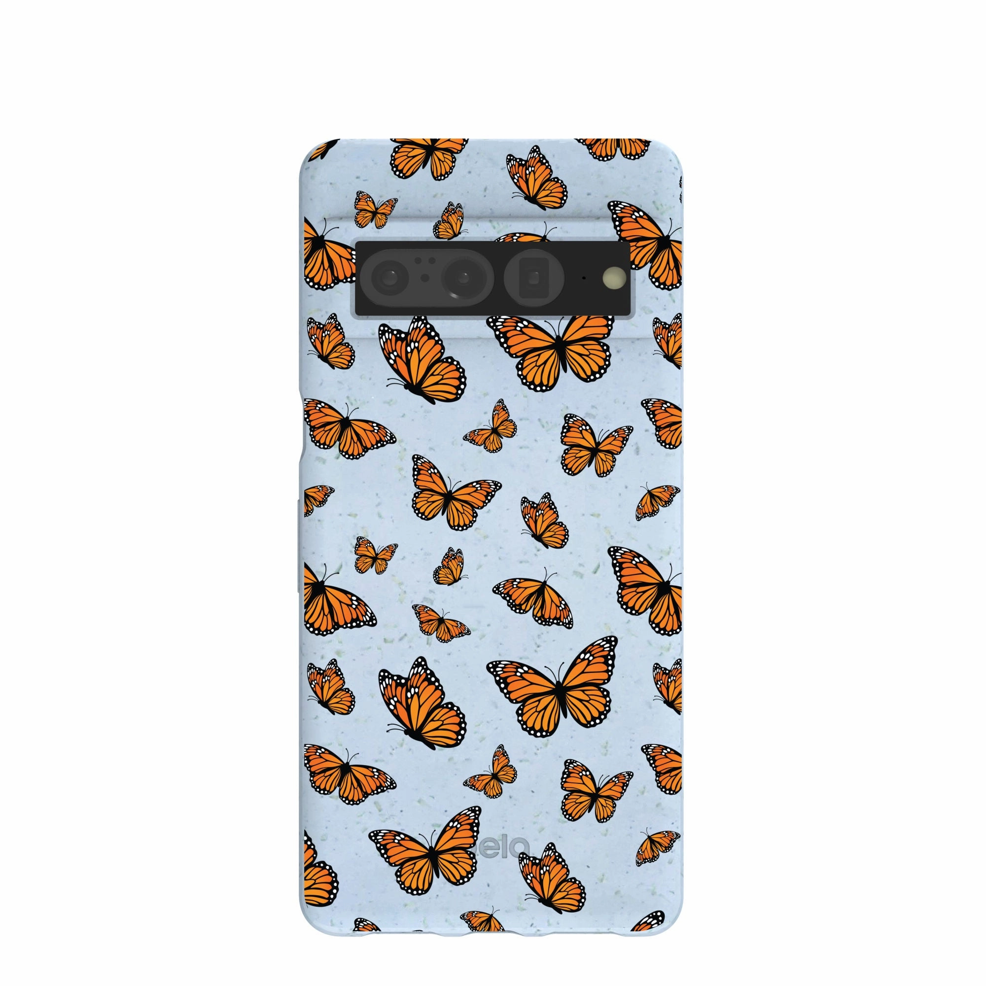 Powder Blue Monarchs in flight Google Pixel 7 Pro Case Pocket Friendly