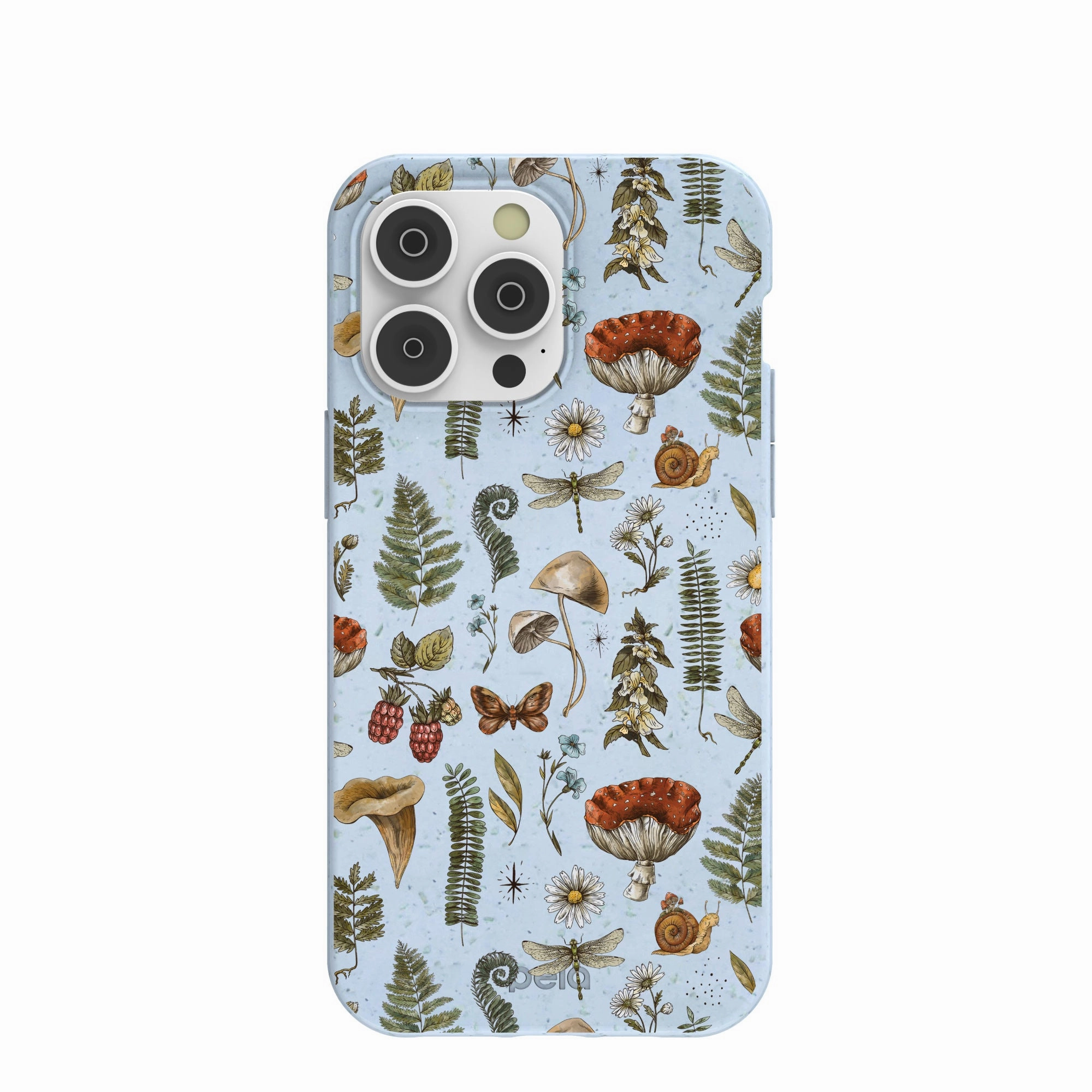 metal frame Powder Blue Nature walks iPhone 14 Pro Max Case