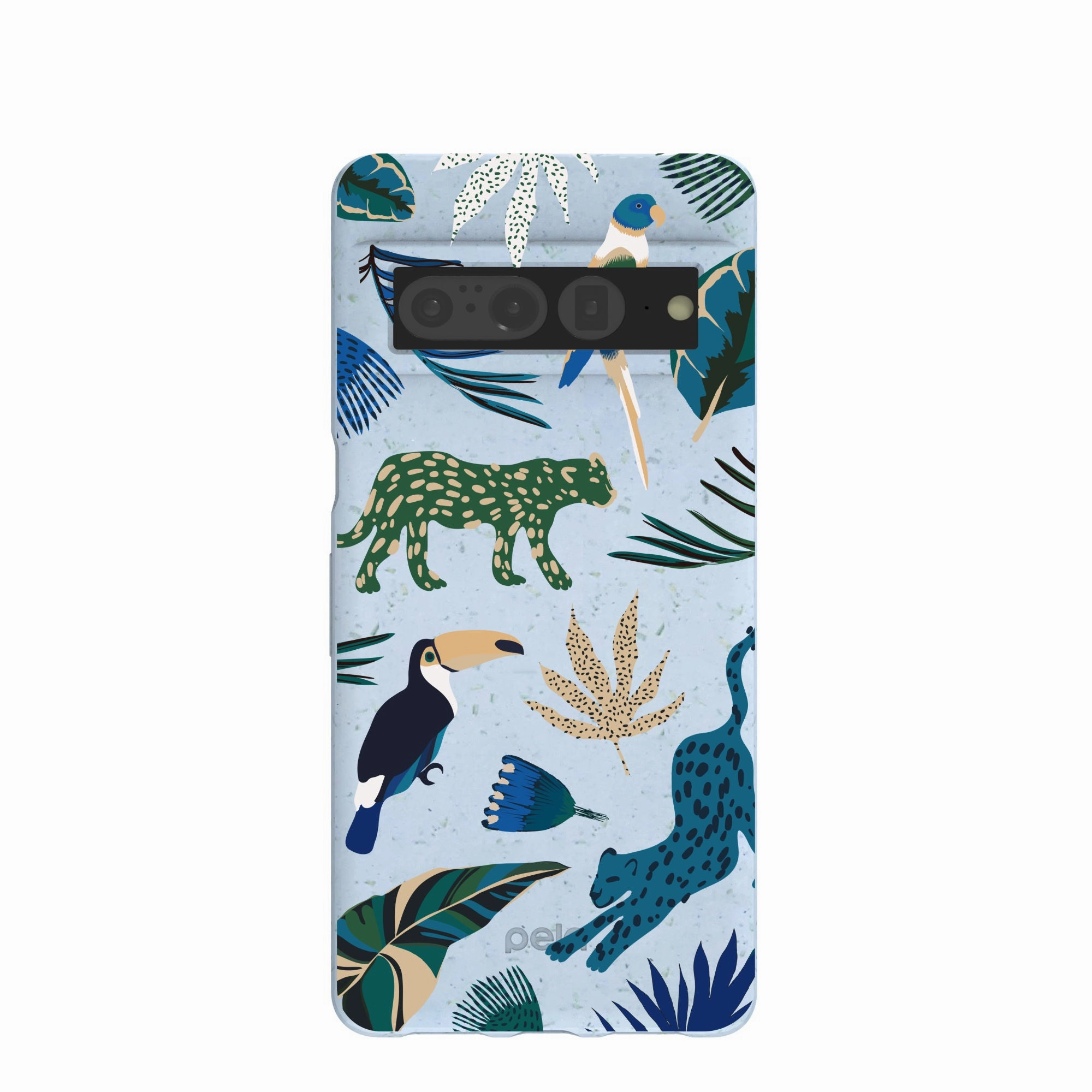 Powder Blue Tropical Rainforest Google Pixel 7 Pro Case Custom Fit metal frame