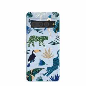 Powder Blue Tropical Rainforest Google Pixel 7 Pro Case Custom Fit metal frame